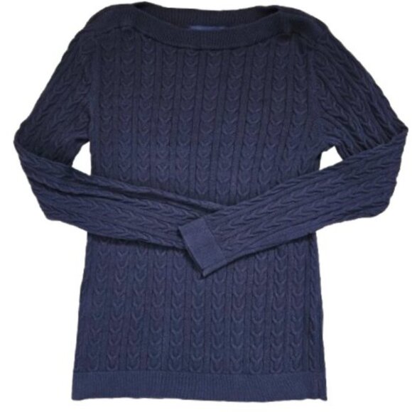 Tommy Hilfiger Blue Cable Knit Sweater - Picture 1 of 7